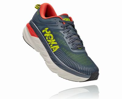 Hoka One One Bondi 7 Férfi Ortopéd Cipő - Sötétkék/Piros [H1495-450]